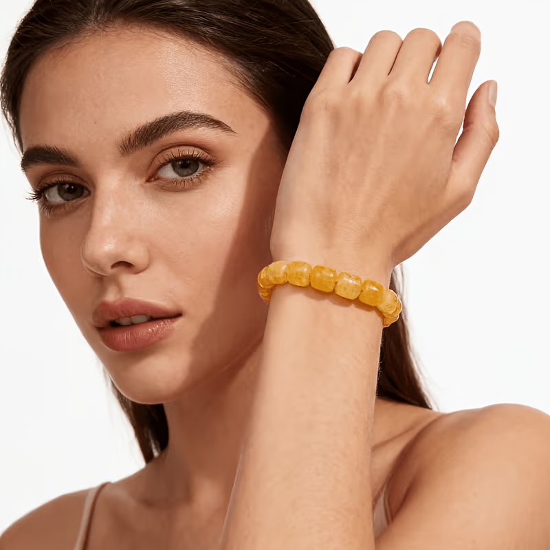 Irregular Citrine Beaded Bracelet, Strength & Courage